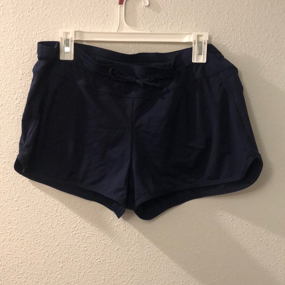 Athleta navy shorts with liner